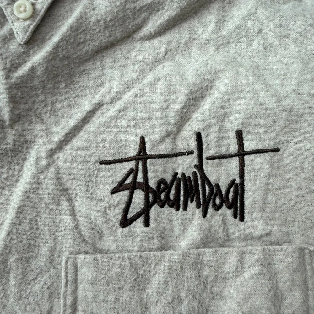 Steamboat Shirt Embroidered Ski Woolrich Button Down Cotton VTG‎ | Cream | XXL